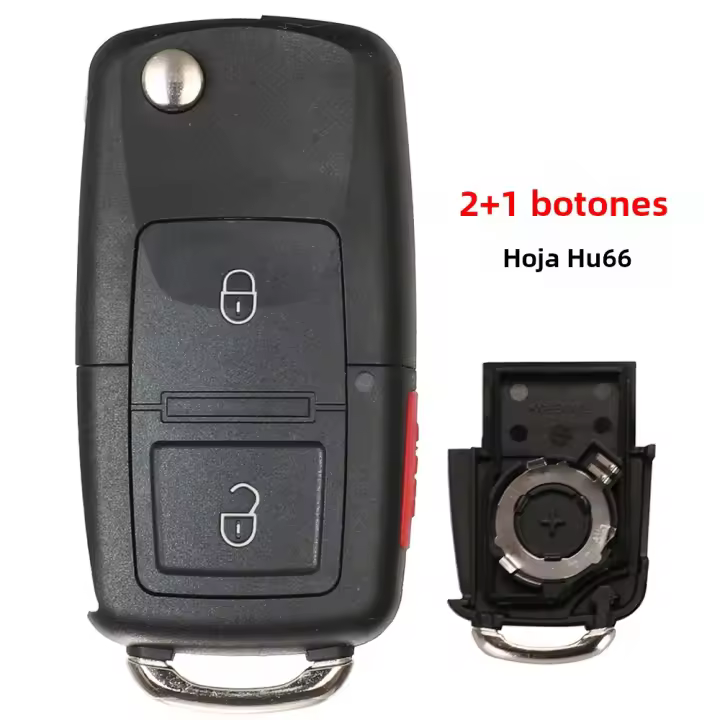 Carcasa De Llave De Coche Jingyuqin Con 2/3/4 Botones Para VW Volkswagen Polo Golf MK6 Tiguan Touareg 202AD 202Q Flip R/C ABS + Metal - 1