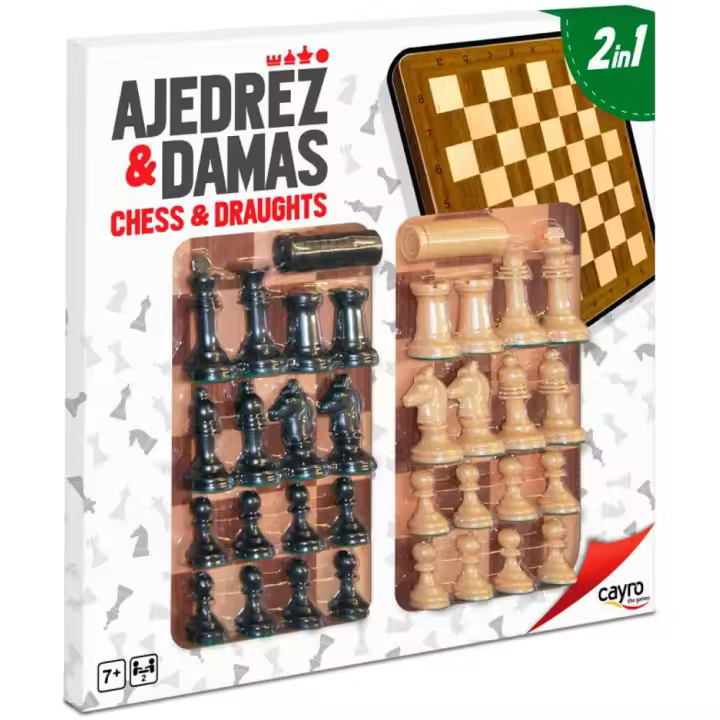 Cayro Juego De Mesa Ajedrez+damas Completo Madera 40 Cm - 1