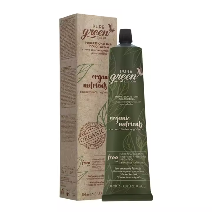 Tinte de Pelo Orgánico Pure Green 100 Ml Color 6.77 Profesional con Nutrientes y Aceites - 1