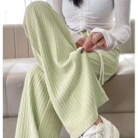 Nuevos Pantalones Rectos De Cintura Alta Para Mujer Verano 2025 Con Volante De Leche Estilo Nube Pantalones Anchos Casual - details 1