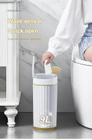 Bandeja De Basura Inteligente Con Sensor Automático 7/9L Estilo Romano Para Baño Y Cocina Caja De Basura Ecológica De Plástico - details 6