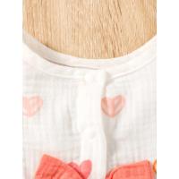 Conjunto De Ropa Para Bebé Niña Nueva 2 Piezas Vestido Sin Mangas Y Gorro Estampado De Amor Moda Verano Para Bebés Recién Nacidos De 0 a 9 Meses - details 4