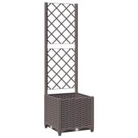 vidaXL Jardinera con enrejado PP oscuro 40x40x136 cm Color Gris oscuro,  Marrón,  Negro y mas - details 3