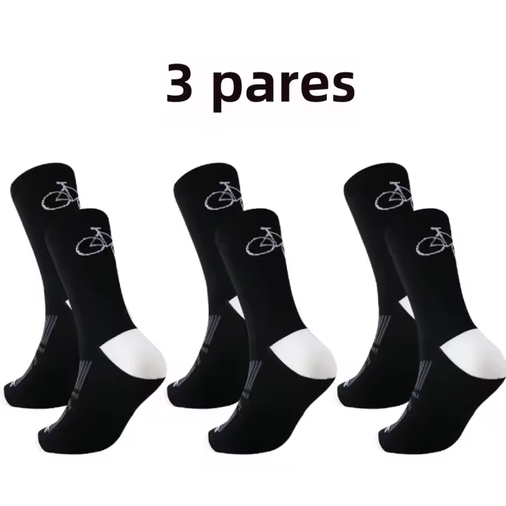 3 Pares De Calcetines Deportivos Profesionales Transpirables Para Hombres Y Mujeres Nylon Poliéster Para Ciclismo Running Baloncesto - 1