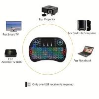 Teclado Inalámbrico Mini I8 2.4G Con Mouse De Aire Y Pantalla Táctil RGB Retroiluminada Para Android TV Box PC Conexión RF Incluye Batería - details 8
