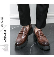 Zapatos Casuales De Cuero Para Hombres 2024 Nuevos Con Suela Gruesa Estilo Negocios Slip-On Loafers Moda Británica Zapatos Adultos No Impermeables Transpirables Talla Verdadera - details 16