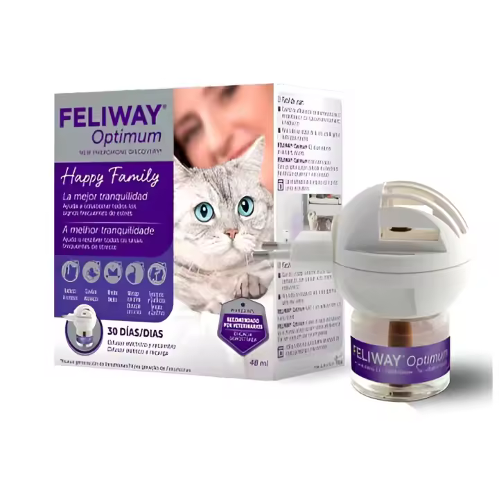 FELIWAY OPTIMUM difusor + recambio para gatos de 48ml - Difusor para casa para gatos estresados - 1