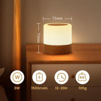 Lámpara De Noche Recargable Con Control Remoto Y Toque LED Mini Lámpara Portátil Para La Mesa De La Habitación Luz Dimmer Para Dormitorios - details 6