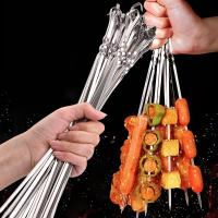 Brochetas De Acero Inoxidable Reutilizable Para Barbacoa 10/20/30/50/100Pcs Ideal Para Camping Al Aire Libre Y Fiesta De Asado Interior - details 0