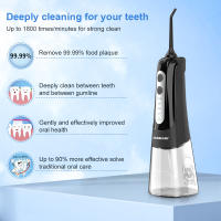 INSMART Limpieza Dental Portátil Agua Aireadora 300ML Con 6 Brocas Diferentes Blanqueamiento De Dientes Flosser De Agua Pulso Recargable IPX7 Para Adultos - details 6