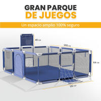 Parque Infantil Bebe + Pelota de Fútbol y Baloncesto - Corralito Plegable 180 x 120 x 60cm - Parque de Juegos Con Malla Transpirable - Centro de Actividades Gimnasio Cuna - details 6