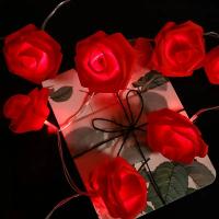 Luces De Rosas Románticas Con 10/20 LED Para Decoración De Bodas Y Fiestas Guirnalda De Flores Artificiales Lámpara Nocturna De Fairy Light - details 2