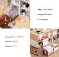 organizador cocina, Caja Té con 3 cajones de plástico, Compacto organizador con cajones de plástico, organizador de maquillaje,Mini cajonera para bolsas de té - details 1