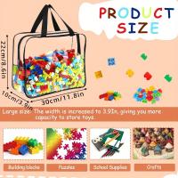 4pcs Bolsas De Almacenamiento Para Juguetes Grandes Bolsa De Viaje Impermeable Con Cierre De Cremallera Y Transparente Para Bloques De Construcción Y Rompecabezas - details 4