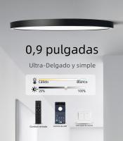 Lámpara De Techo Inteligente LED MARPOU 0.9 Pulgadas Para Dormitorio Moderna Y Ultrafina Para Habitación Control Remoto Por App - details 1