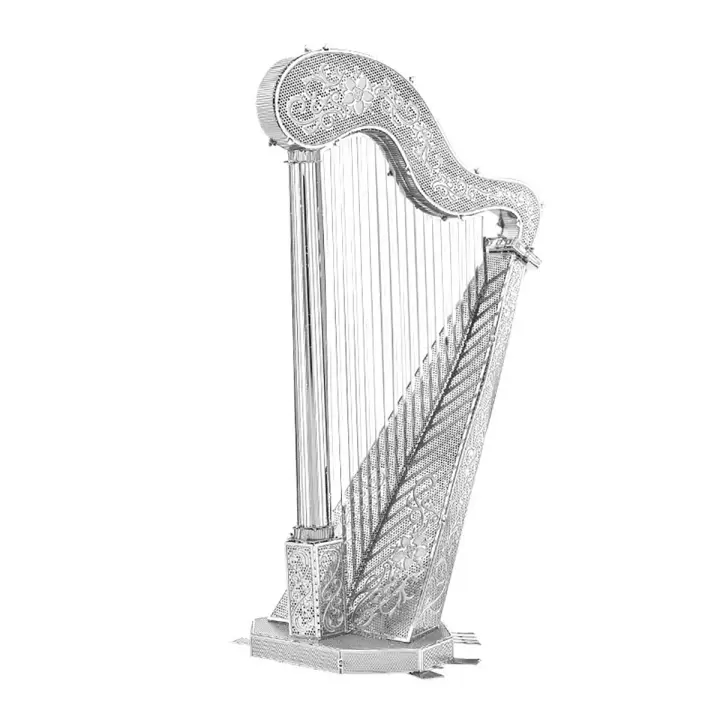 Puzzle 3D De Metal Harp Kit De Modelos DIY Cortado Por Láser Juguete De Rompecabezas Para Niños Material De Metal Origen China - 1