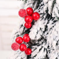 10Pcs Flores Artificiales Con Estambres De Perla Y Bayas Pequeñas Para Bodas Fiestas Navidad Decoración De Hogar DIY Corona De Navidad - details 7