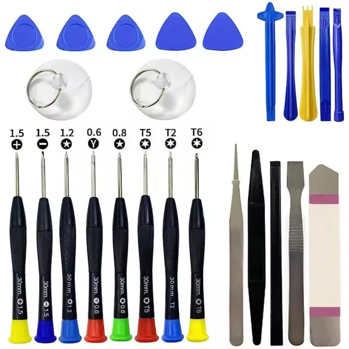 25 En 1 Kit de herramientas de reparación de teléfonos, Kit de reparación con desmontadores magnéticos para desmontaje y reparación de teléfonos inteligentes - 1