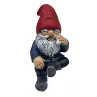 Estatua De Gnome Jardín Divertida Mago Fumador Gnome Anciano Con Barba Blanca Joven Escultura De Jardín Para Decoración De Habitaciones - details 0