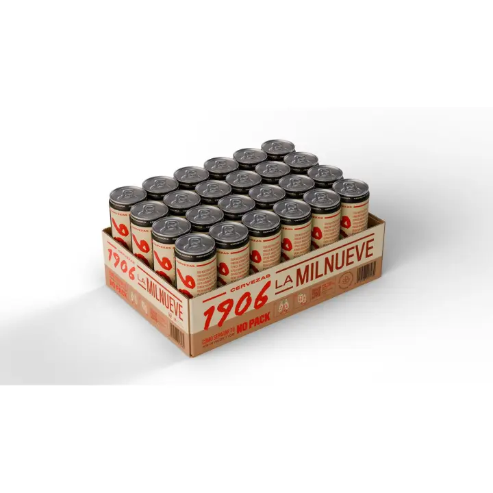 1906 Reserva Especial - Cerveza Lager Extra, Pack de 24 Latas x 33 cl, Sabor y Aroma Tostado, Galardonada Internacionalmente, 6,5% Volumen de Alcohol - 1