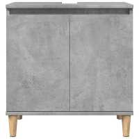 vidaXL Set muebles de baño 2 piezas madera contrachapada gris hormigón - details 5