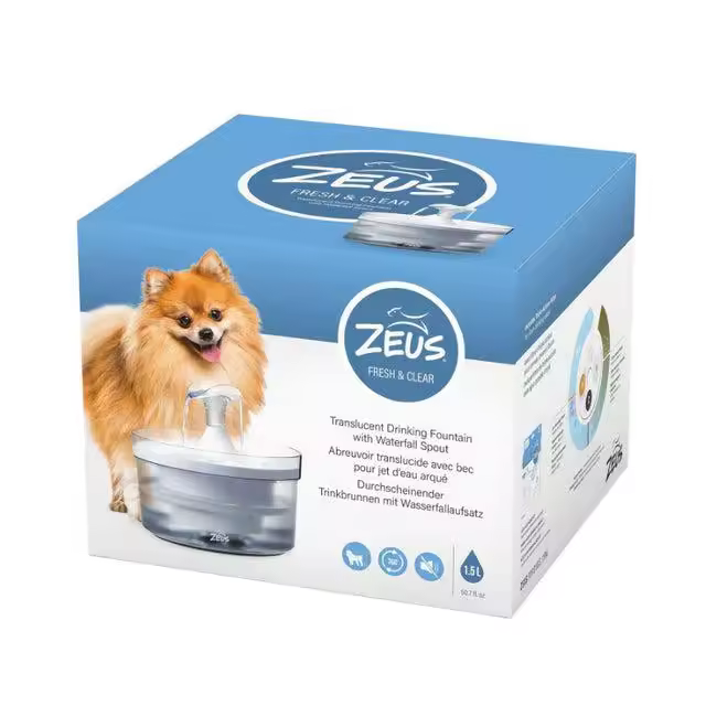Zeus Bebedero fuente para perros pequeños Zeus Fresh & Clear - 1,5L Modelo: Splash - 1