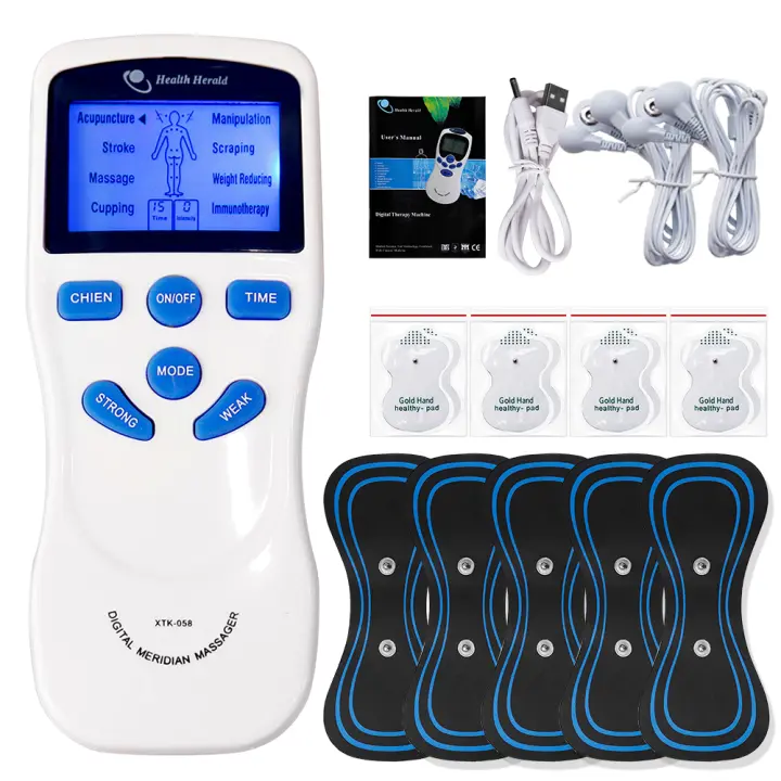 BIT Electroestimulador masajeador TENS eléctrico, 15 niveles, EMS, estimulador muscular, acupuntura, baja frecuencia, herramienta de aparato de mioestimulación - 1