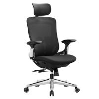 Silla de oficina ergonómica en malla ajustable, respaldo basculante, asiento móvil, base de estrella de aluminio, soporta hasta 150 kg, disponible en gris paloma o negro tinta - details 6