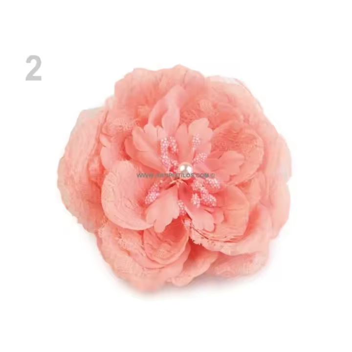 Flor Rosa de Tela 11 Cm con Broche - Ideal para Decorar - Flores y Plantas Artificiales - 1