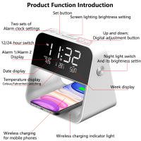 Lámpara De Noche Con Reloj Digital USB De ABS Para Decoración De Hogar Y Oficina Estilo Moderno Sin Batería Incluida - details 6