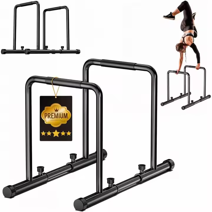 ManiBoom Barras Paralelas Calistenia Ancho y Altura AJUSTABLE Carga 220kg - Barra Fondos Agarre ERGONOMICO para gimnasia en Casa - Dip Bar Calisthenics - Pull up Station - Bars Paralletes - 1
