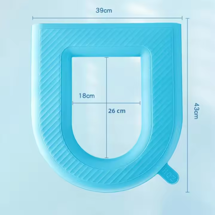 Cubierta De Inodoro Suave Impermeable Y Lavable Funda Para Inodoro O-Shaped Almohadilla De Bidet Accesorios De Baño Ecológicos - 1