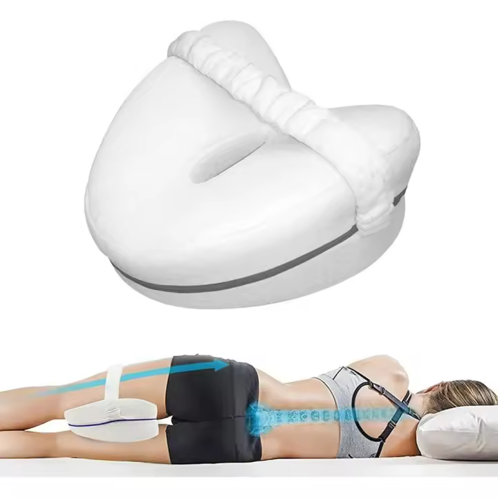 Almohada ortopédica para dormir, almohada para piernas, espuma viscoelástica en forma de corazón, rebote lento, rodillera, almohadilla para dormir de lado/rodillera para aliviar la presión - 1