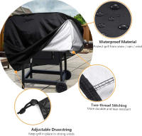 LMETJMA Funda Para Barbacoa Impermeable Con Cuerda Ajustable Al Medio Para Gas Y Smoker Exteriores Accesorio De BBQ Resistente Al Sol Y Polvo - details 1
