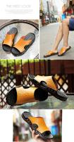 Sandalias De Verano Para Hombre Mocasines De Cuero Genuino Alta Calidad Cómodas Para Playa Y Exterior Estilo Casual - details 11