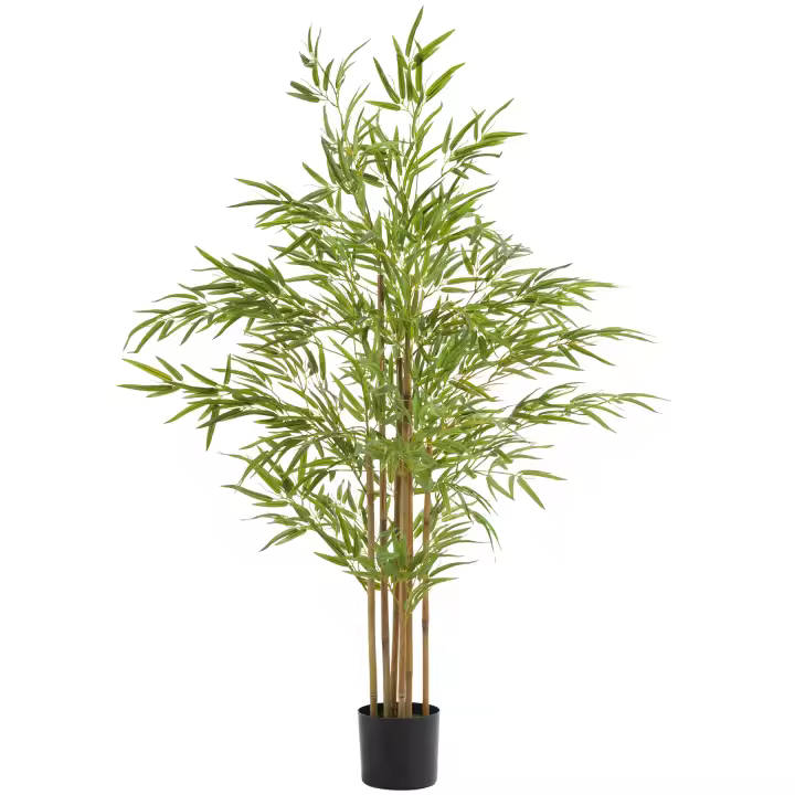 Tectake - Árbol de bambú artificial BAMBOSA, con textura realista, Árbol de bambú artificial de gran volumen, Hojas y ramas detalladas con textura realista, Maceta estable de material resistente - 1