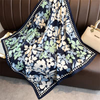 Pañuelo De Seda Impreso 90x90cm Para Mujer Lujo Bandana De Cabello Foulard Ribete Cuadrado De Piel Decorativo Para Todas Las Estaciones - details 17