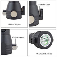 Linterna Táctica Multifuncional USB Recargable Solar Para Supervivencia Al Aire Libre Con 10 Funciones Rompe Vidrio De Emergencia Torcha Para Camping Y Coche - details 1