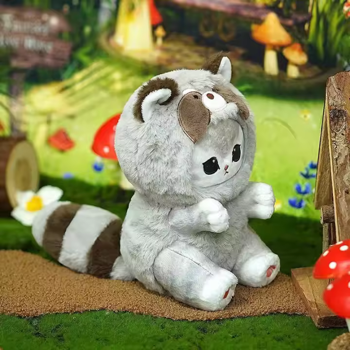 Muñeco De Peluche Gato Auténtico Mofusand Con Cola Larga Serie Animal Sofá Cama Cartoon Lindo Decoración Para Jóvenes De 14 Años O Más - 1