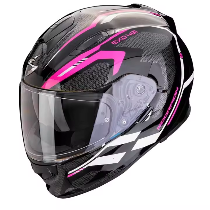 Casco Integral Scorpion EXO-491 Kripta Negro Rosa Blanco 22.06 - 1
