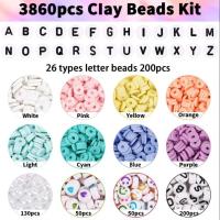 Kit De Hacer Pulseras Con Cuentas De Arcilla Polimérica 3860pcs En 8 Colores Pastel Para Niñas Y Adultos Para Joyería DIY Amistad Pulseras - details 1