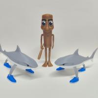 Figura De Dibujos Animados 3D De Tiburón Tung Tung Tung Decoración De Escritorio Articulada Regalo De Navidad Ornamento De Juguete Para Adultos - details 2