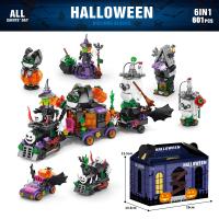 Juego De Bloques DIY De Halloween Con Cabeza De Calabaza Y Fantasma Para Decoración De Hogar Juguetes Educativos Para Niños Regalos De Festivales Tamaño Pequeño Material ABS Compatible Con Lego - details 2