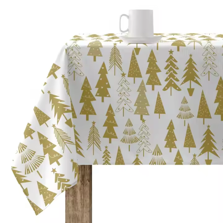 BL Belum | Mantel Navidad 100x140 cm 100% algodón resinado Antimanchas (Tacto no plastificado) Modelo Christmas 31 Gold - 1