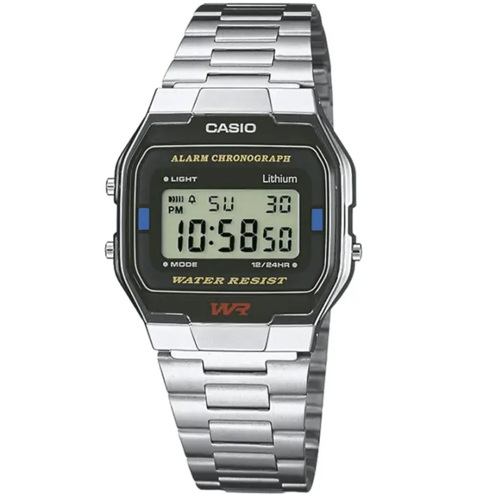 Reloj Casio A163WA-1QES Unisex Digital Vintage Cadena Acero Inoxidable - 1