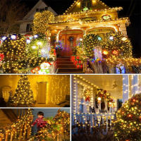 Luces De Cadena De Hadas 1000/500LED Para Decoración De Navidad Exterior Impermeables Con Control Remoto Para Árbol Calle Boda Fiesta - details 8