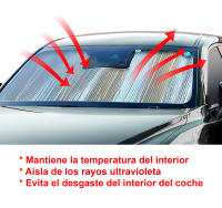 Parasol Luna Delantera de Coche 130x70 | Protección del Sol, Mantiene Fresco el Interior del automóvil | Protege el salpicadero y el Volante | Material térmico | Tamaño: 130x70 | Marca RevolutionLine - details 0