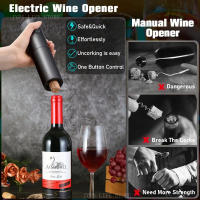 Juego De Abrevidrios Eléctricos Automáticos Con Corcho Y Batería Estoppers De Vaciado Aerator Y Cortador De Película Regalos - details 4
