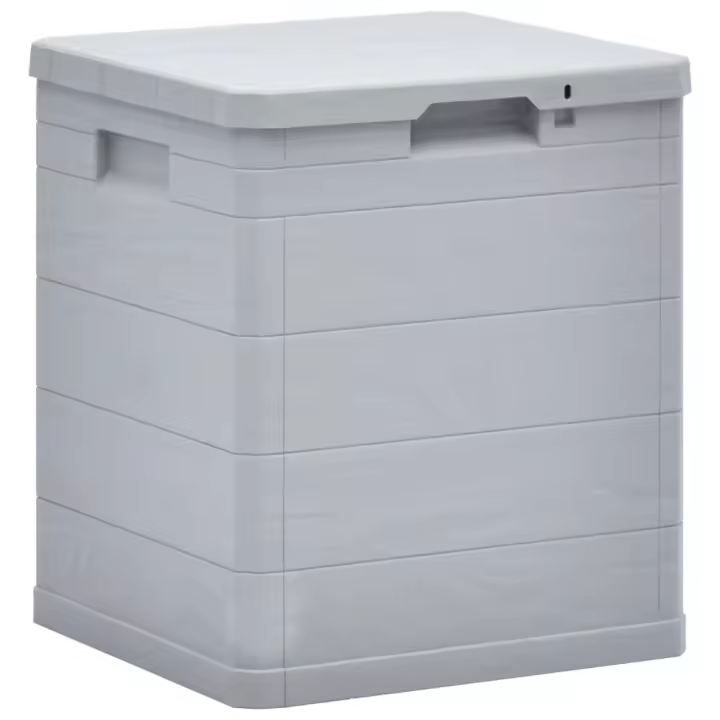 vidaXL Caja de almacenamiento de jardín 90 L en color Marrón/Antracita/Gris claro - 1