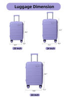 S7 STAR Juego 3pcs Maletas de Viaje, Cabina Rígida Resistente 20in 24in 28in, Equipaje Elegante Gran Capacidad, Maleta Rígida PP Set 3 con Cierre de Combinación y 4 Ruedas Giratorias - details 3